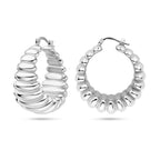 Ohrringe 34 mm Silber rhodiniert
