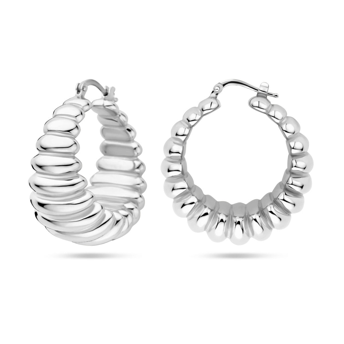 Ohrringe 34 mm Silber rhodiniert