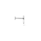 flat back piercing kruis 7,5 mm zilver gerhodineerd
