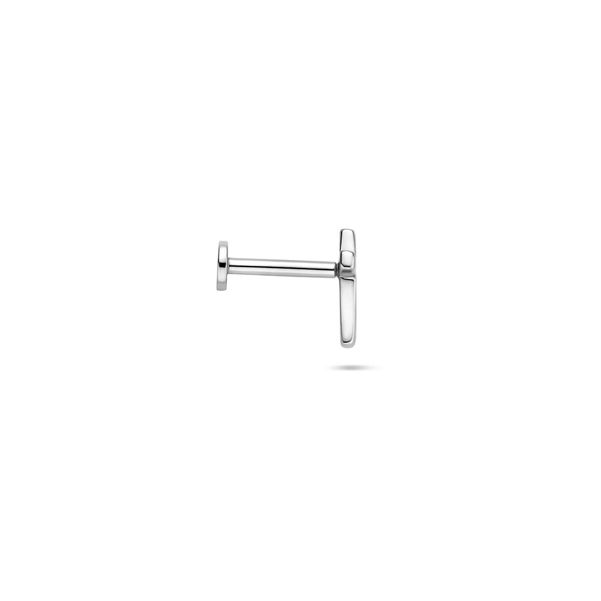 flat back piercing kruis 7,5 mm zilver gerhodineerd