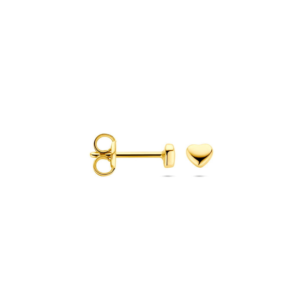 Ohrstecker Herzchen 3 mm 14K Gelbgold