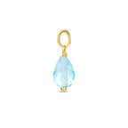 hanger blauw topaas 15 mm 14K geelgoud