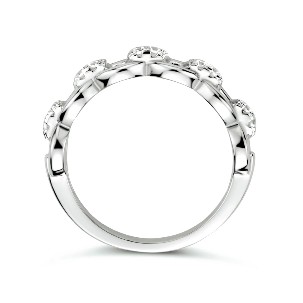 Ringglieder-Zirkonia-Silber rhodiniert