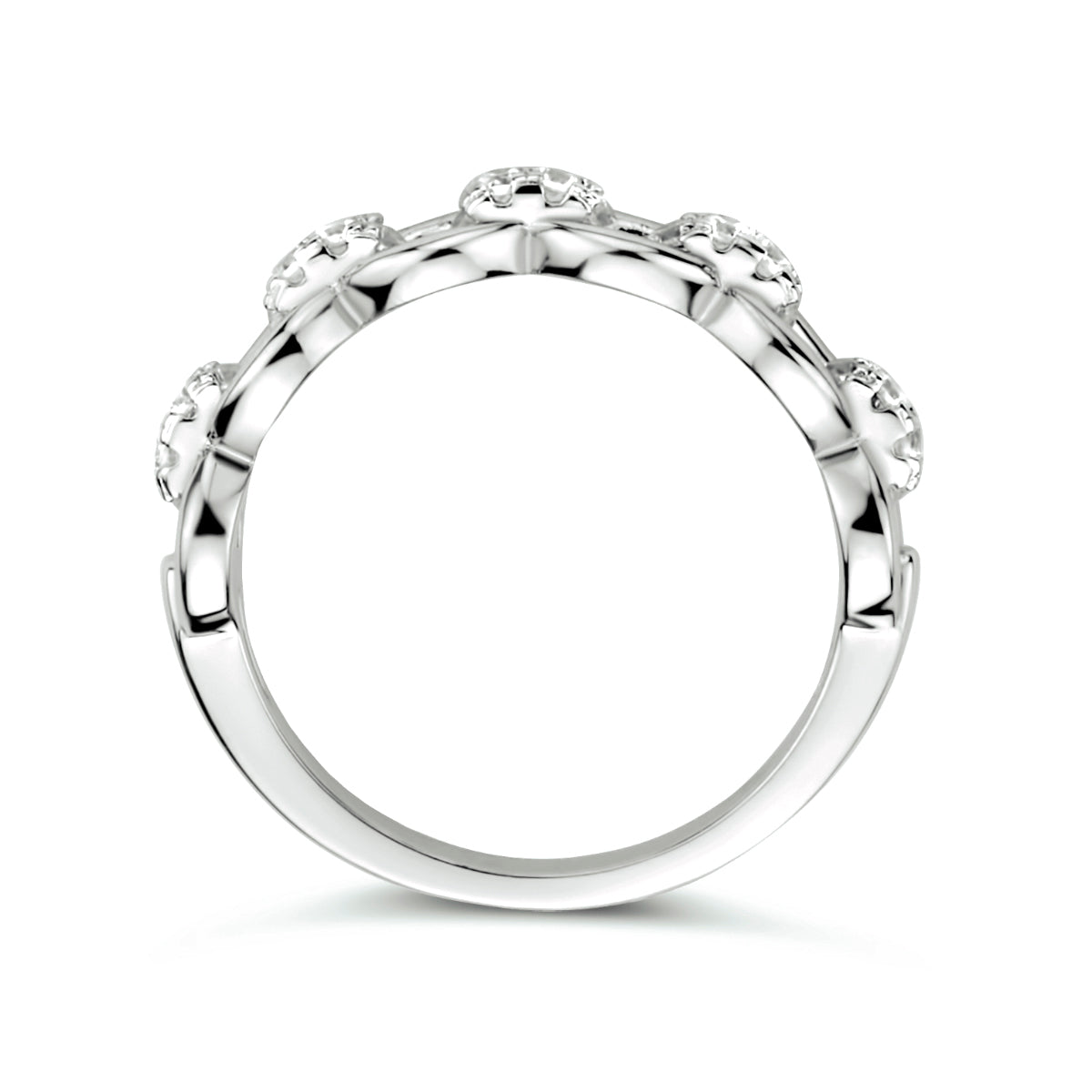 Ringglieder-Zirkonia-Silber rhodiniert