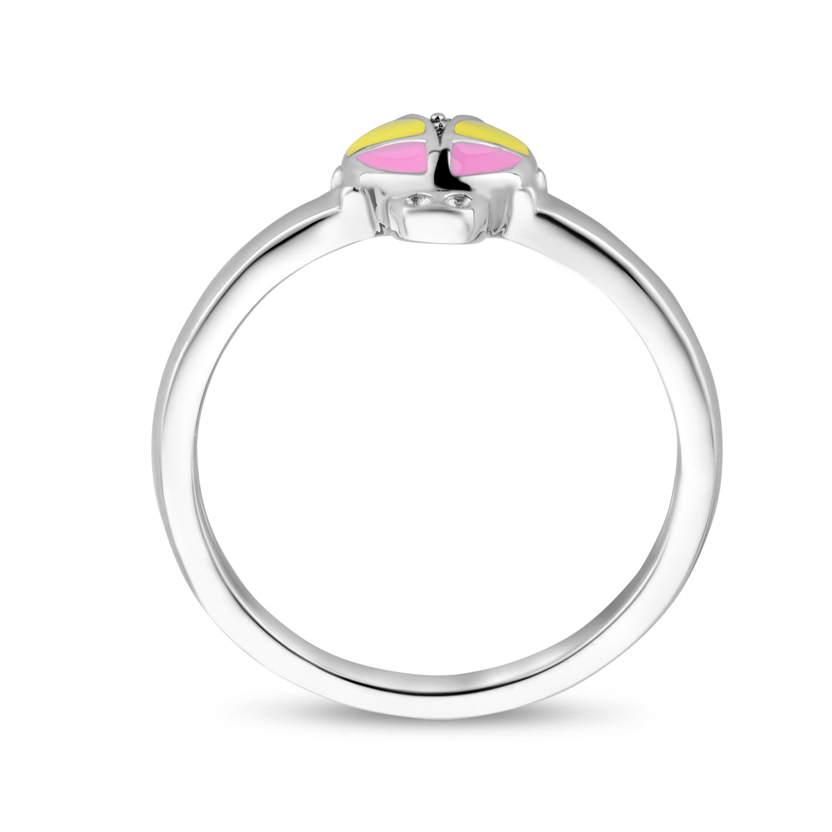 Ring Marienkäfer Zirkonia Emaille Silber rhodiniert