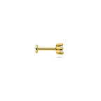 Flat Back Piercing Zirkonia 1 Mikron 4 mm silbervergoldet (gelb)