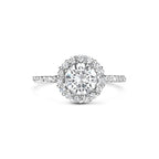 Ring Zirkonia Halo Silber rhodiniert