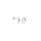 Ohrstecker Zirkonia poliert/matt 10,5 mm Silber rhodiniert