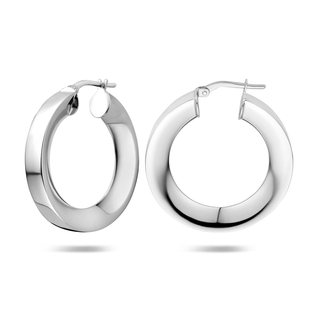 oorringen driehoekige buis 5 mm zilver gerhodineerd