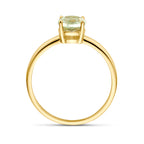 ring groen amethist 14K geelgoud