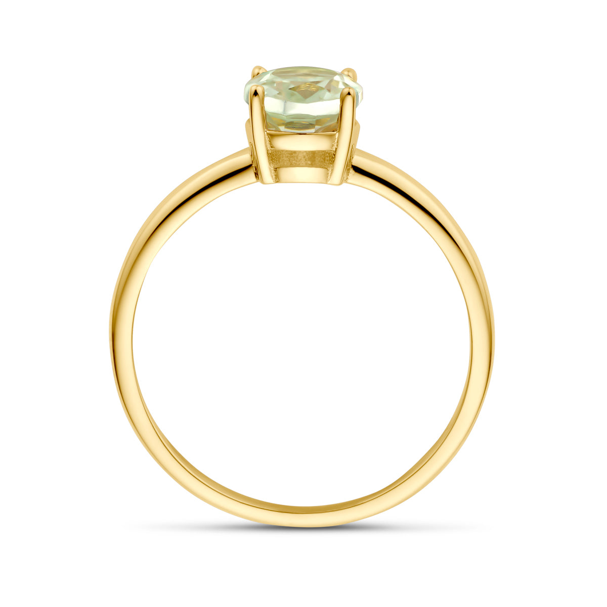 ring groen amethist 14K geelgoud