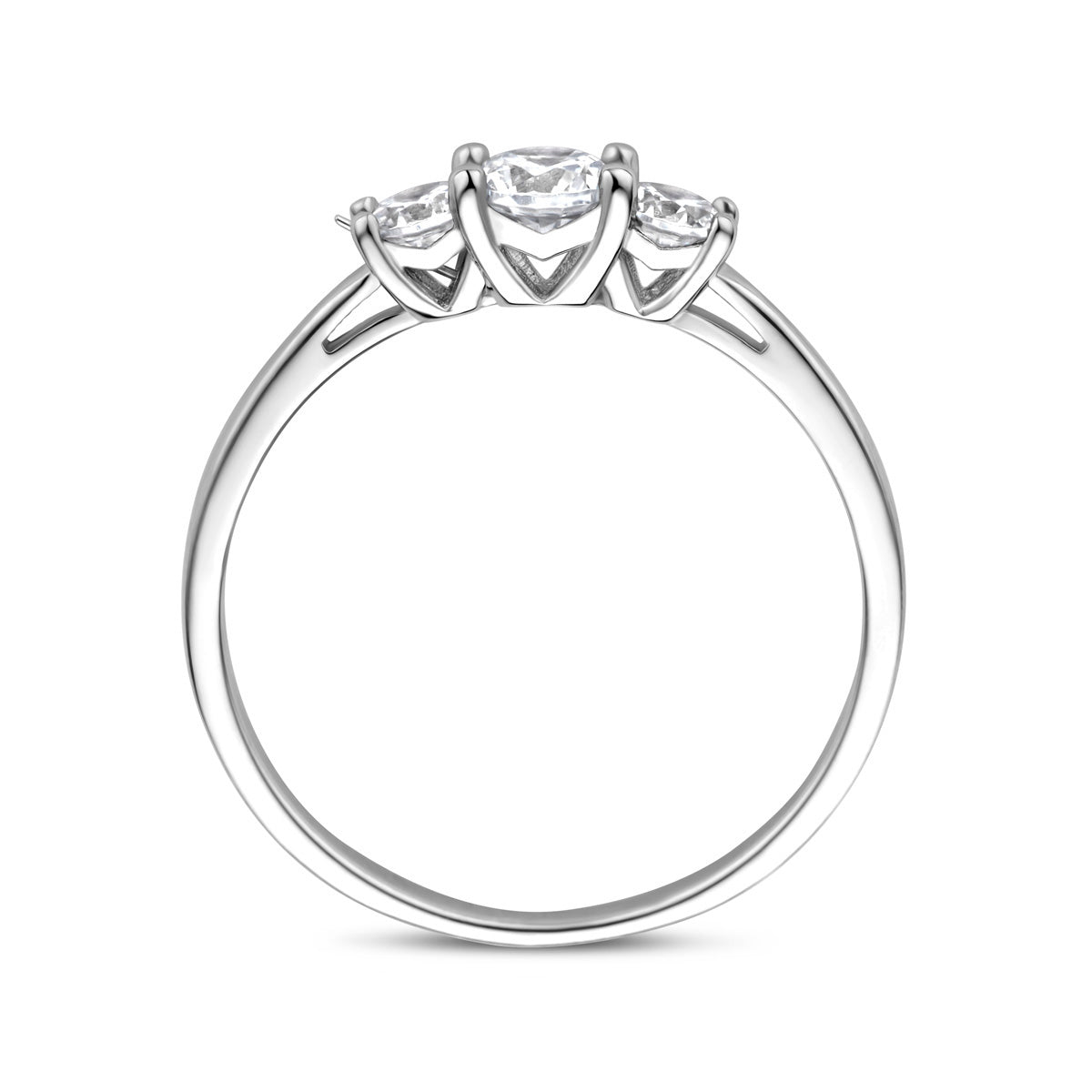 Ring Trilogie Zirkonia Silber rhodiniert