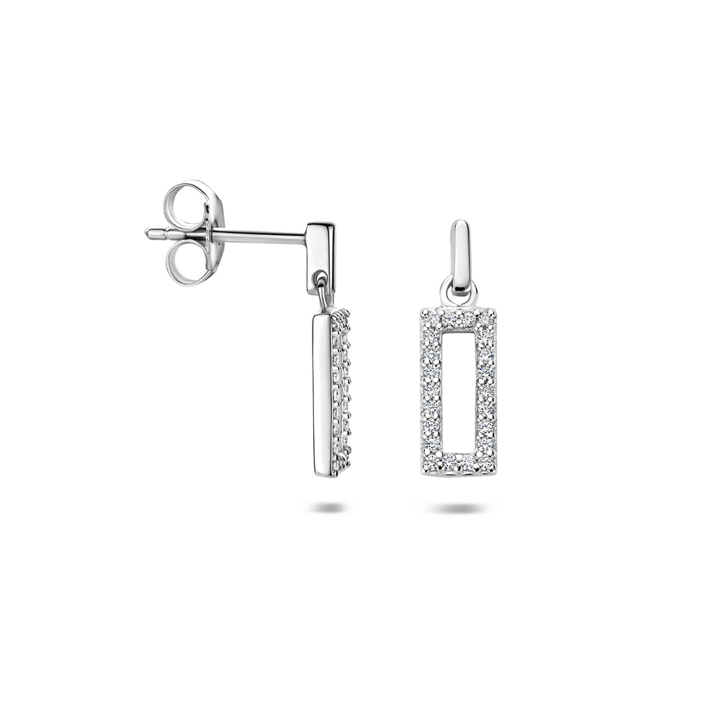 oorhangers zirkonia 16,5 mm zilver gerhodineerd