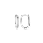 Klappcreolen Paperclip 14 mm 14K Weißgold