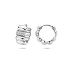 klapoorringen zirkonia 13,5 mm zilver gerhodineerd