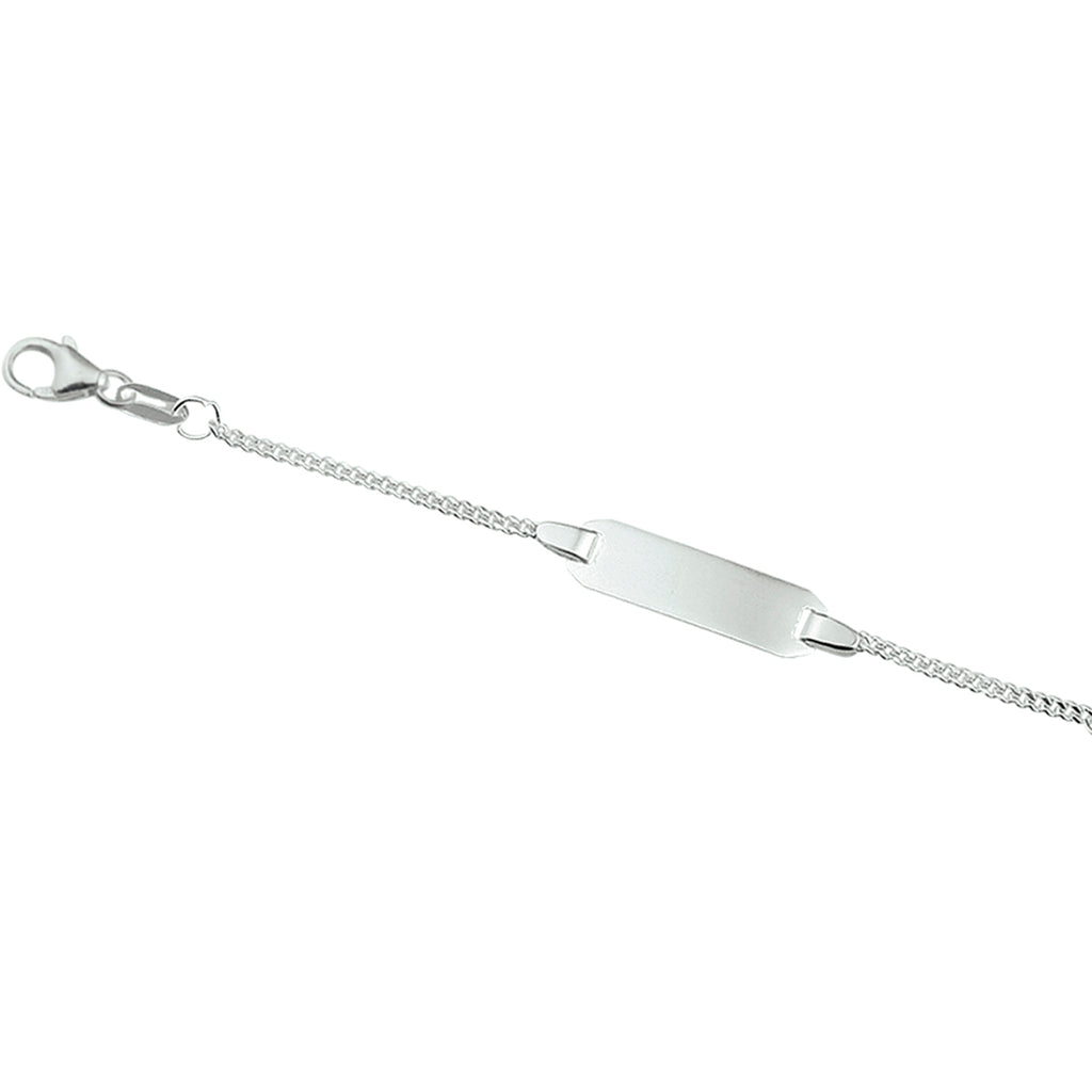 Gravurarmband Gourmette 4 Seiten geschliffene Platte 5,0 mm Silber weiß