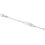 Gravurarmband Gourmette 4 Seiten geschliffene Platte 5,0 mm Silber weiß