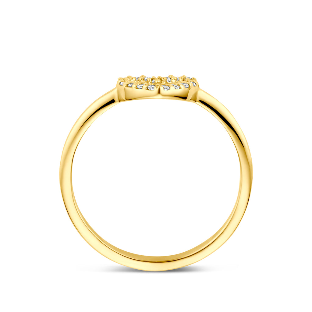 ring hartje lab grown diamant 0.09ct g vs 14K geelgoud