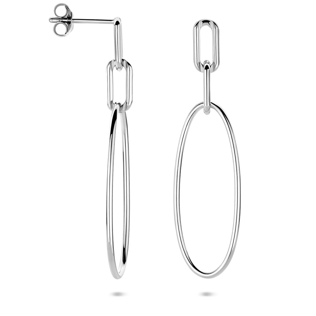 Ohrhänger Glied 44 mm rhodiniertes Silber