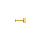 Flat Back Piercing Zirkonia 4,5 mm 1 Mikron Silber vergoldet (gelb)