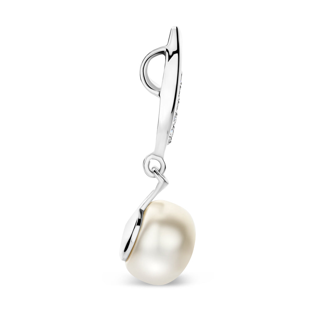 hanger parel en zirkonia 26 mm zilver gerhodineerd