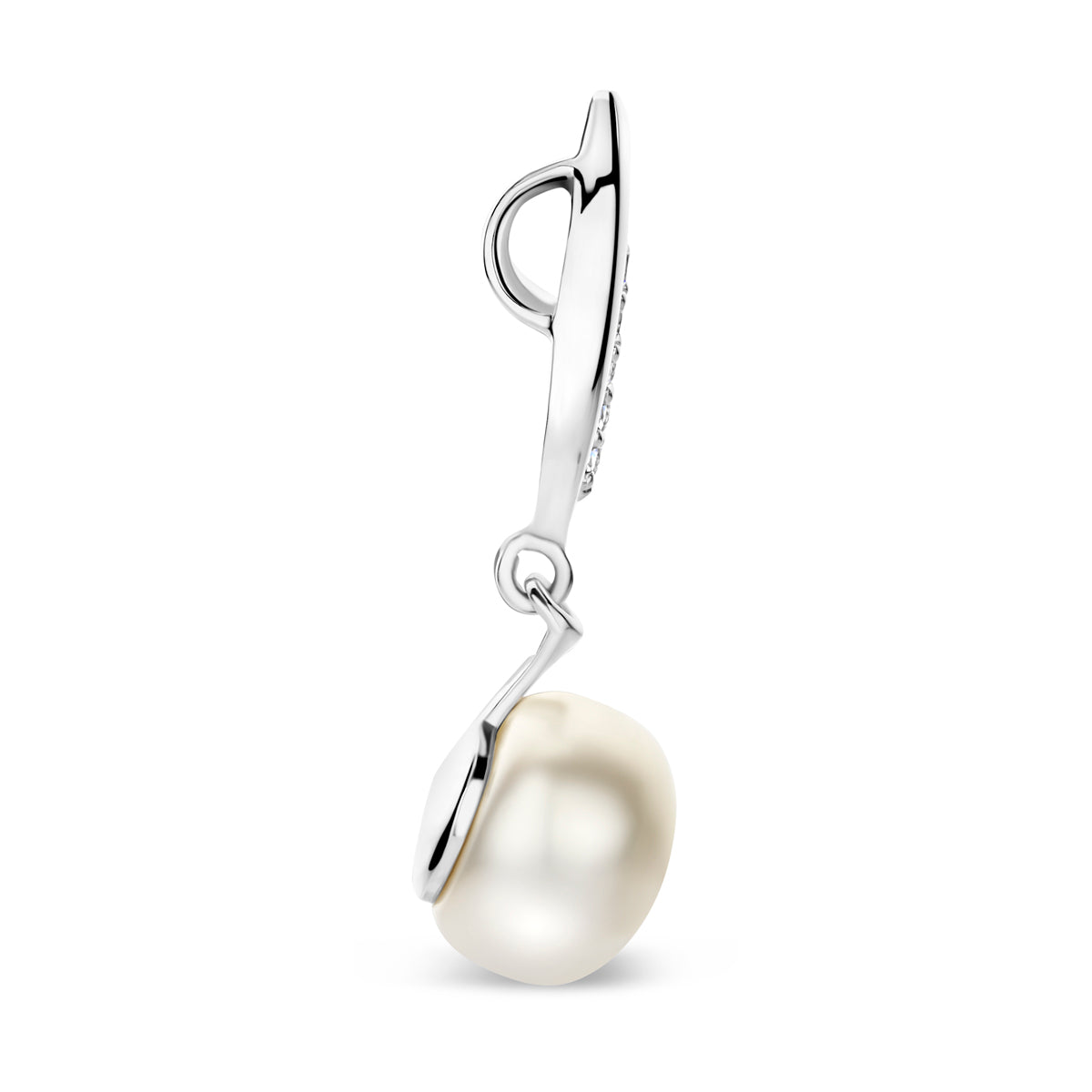 hanger parel en zirkonia 26 mm zilver gerhodineerd