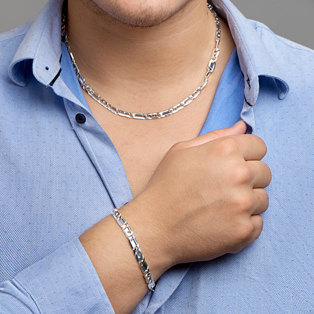 Armband Falkenauge 7 mm silberweiß
