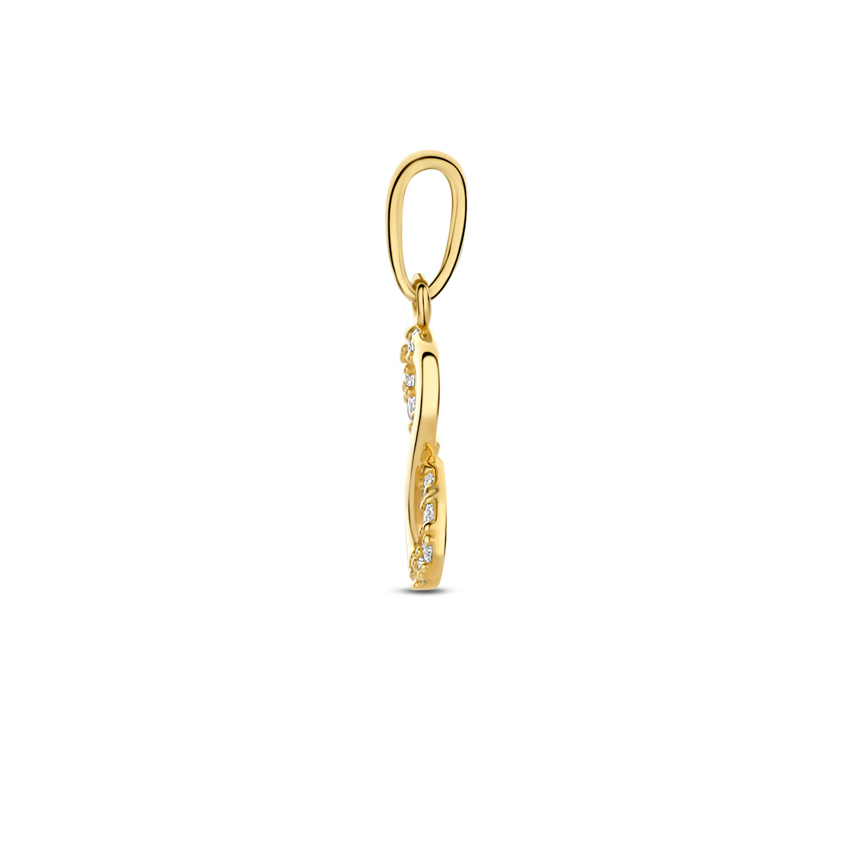 hanger infinity zirkonia 10 mm 14K geelgoud