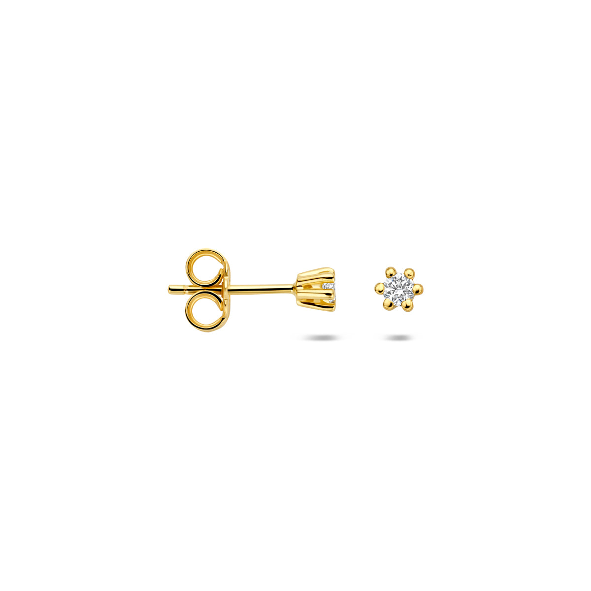 Ohrstecker Lab-Grown-Diamant 0.10ct (2x 0.05ct) G VS 3 mm 14K Gelbgold