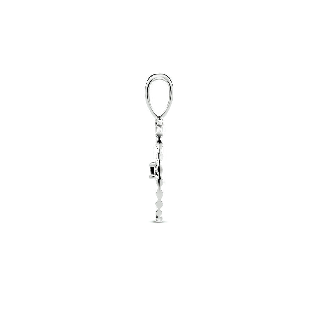 hanger rond zwart zirkonia zilver gerhodineerd