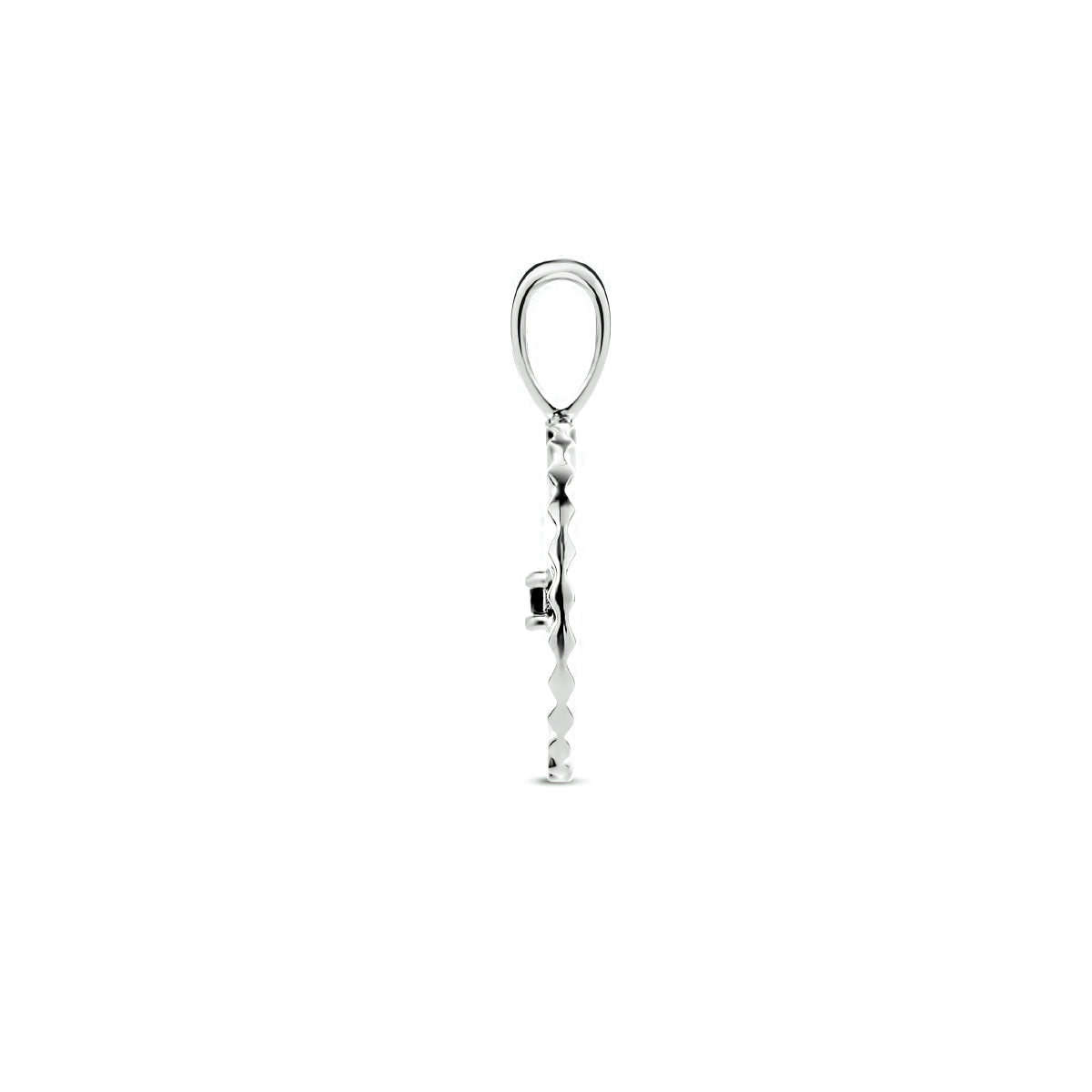 hanger rond zwart zirkonia zilver gerhodineerd