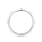 Ring weiße Emaille und Zirkonia, Silber rhodiniert
