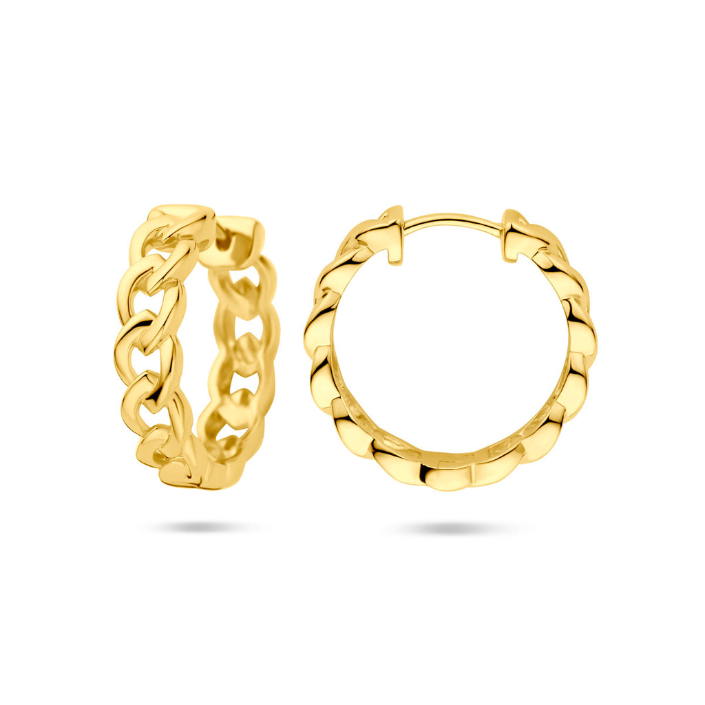 Klappcreolen Glieder-Design 18 mm 1 Mikron versilbert (gelb)