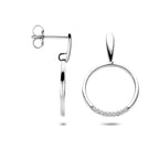 Ohrstecker Zirkonia 25 mm Silber rhodiniert