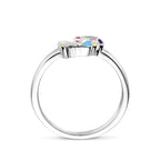 ring eenhoorn emaille zilver gerhodineerd
