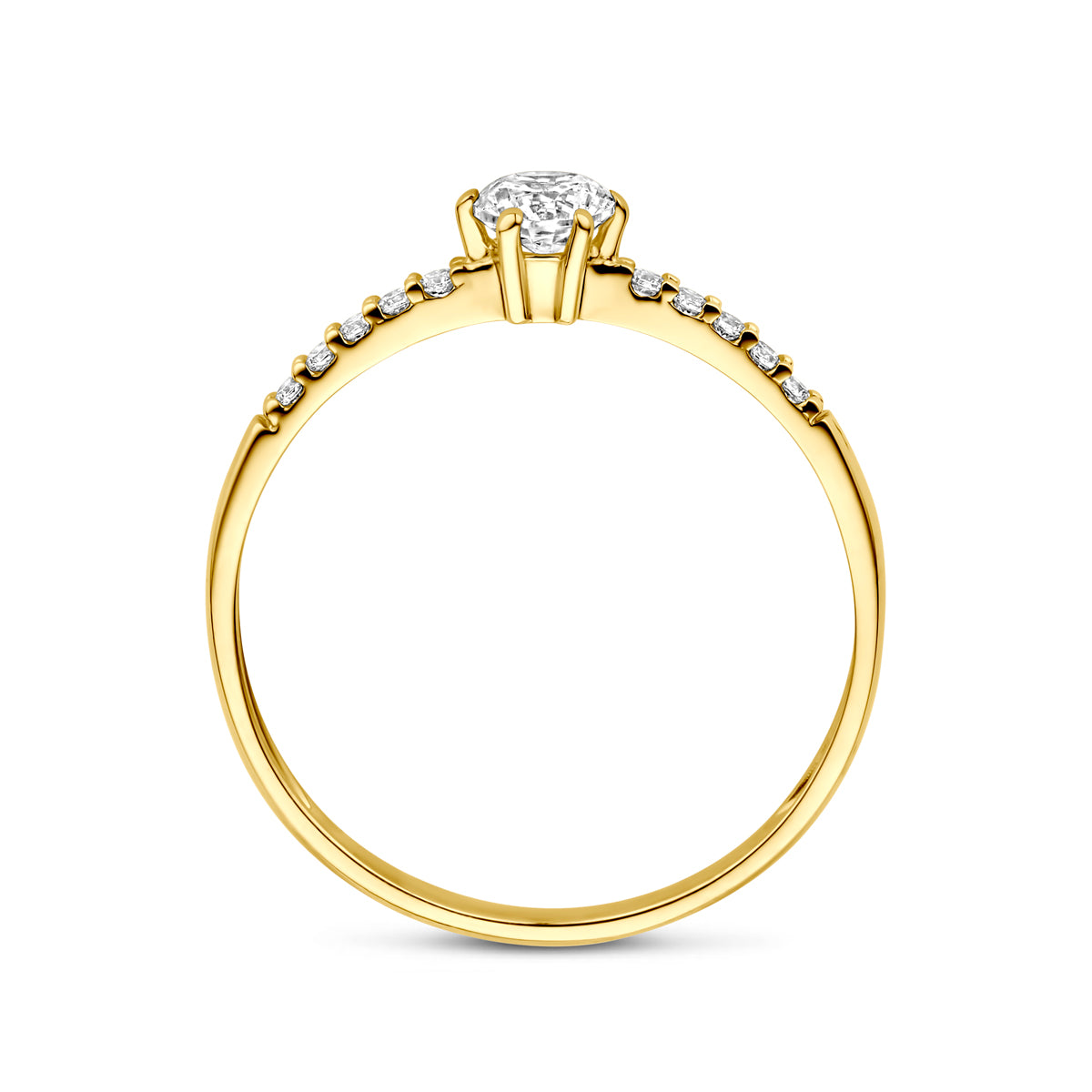 ring zirkonia 14K geelgoud