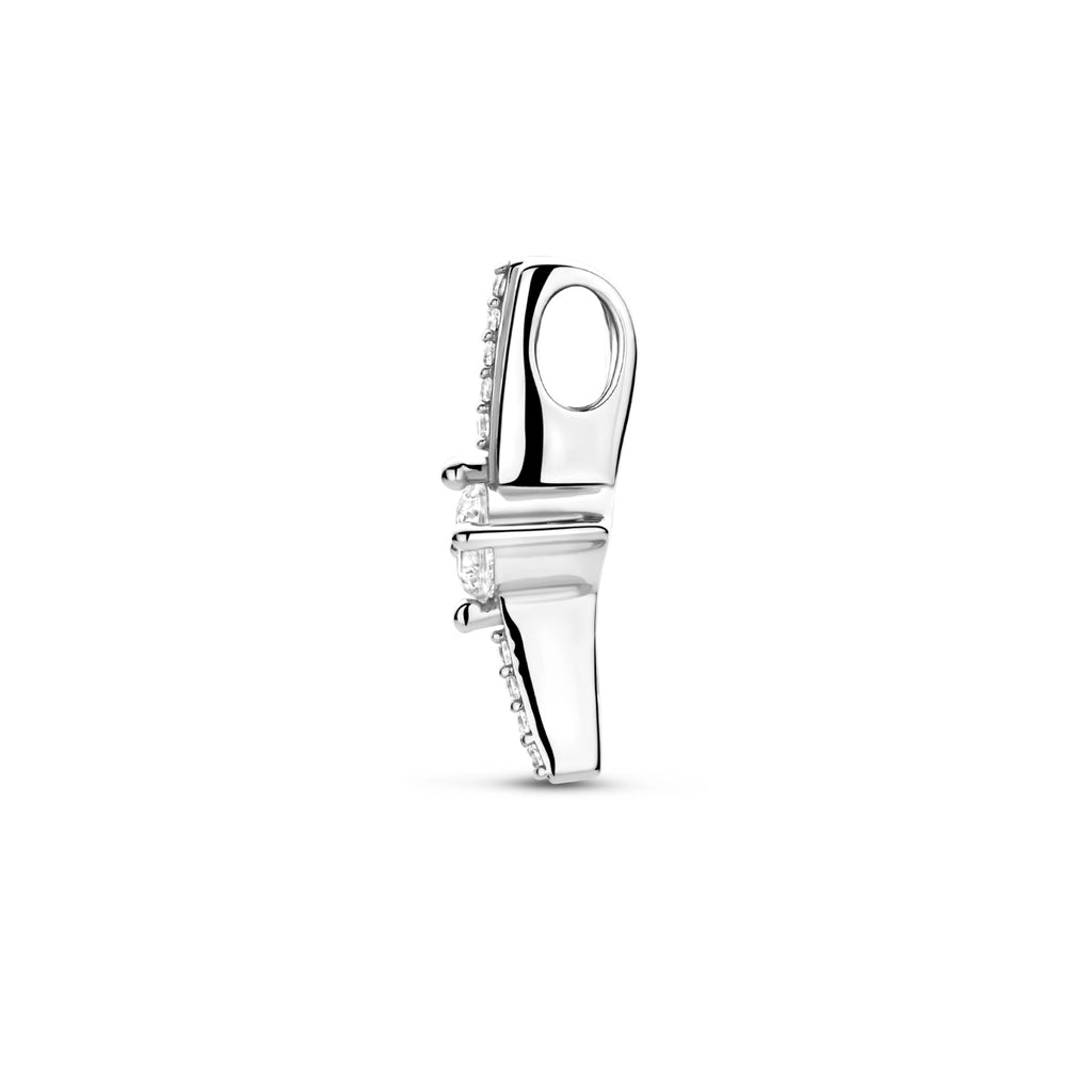 hanger zirkonia 17,5 mm zilver gerhodineerd