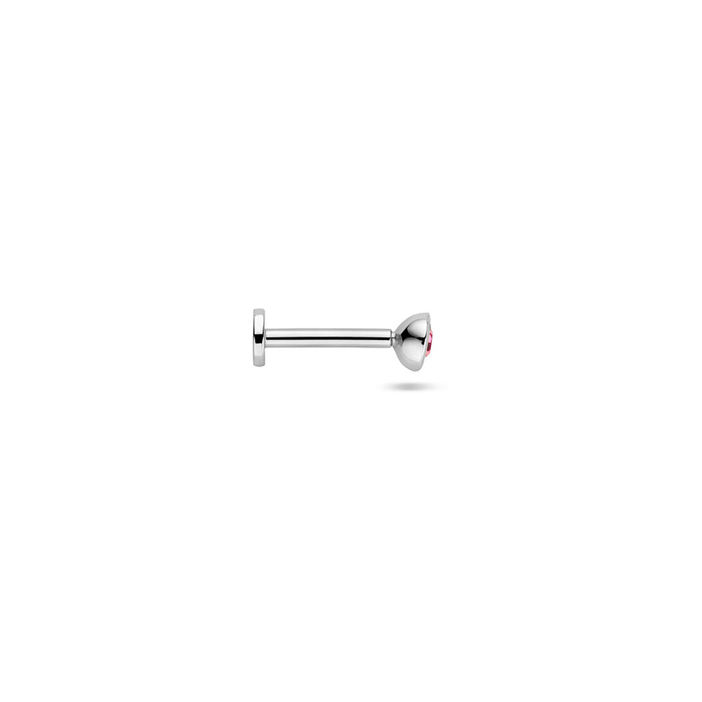 Flat Back Piercing rosa Strass 3 mm silber rhodiniert