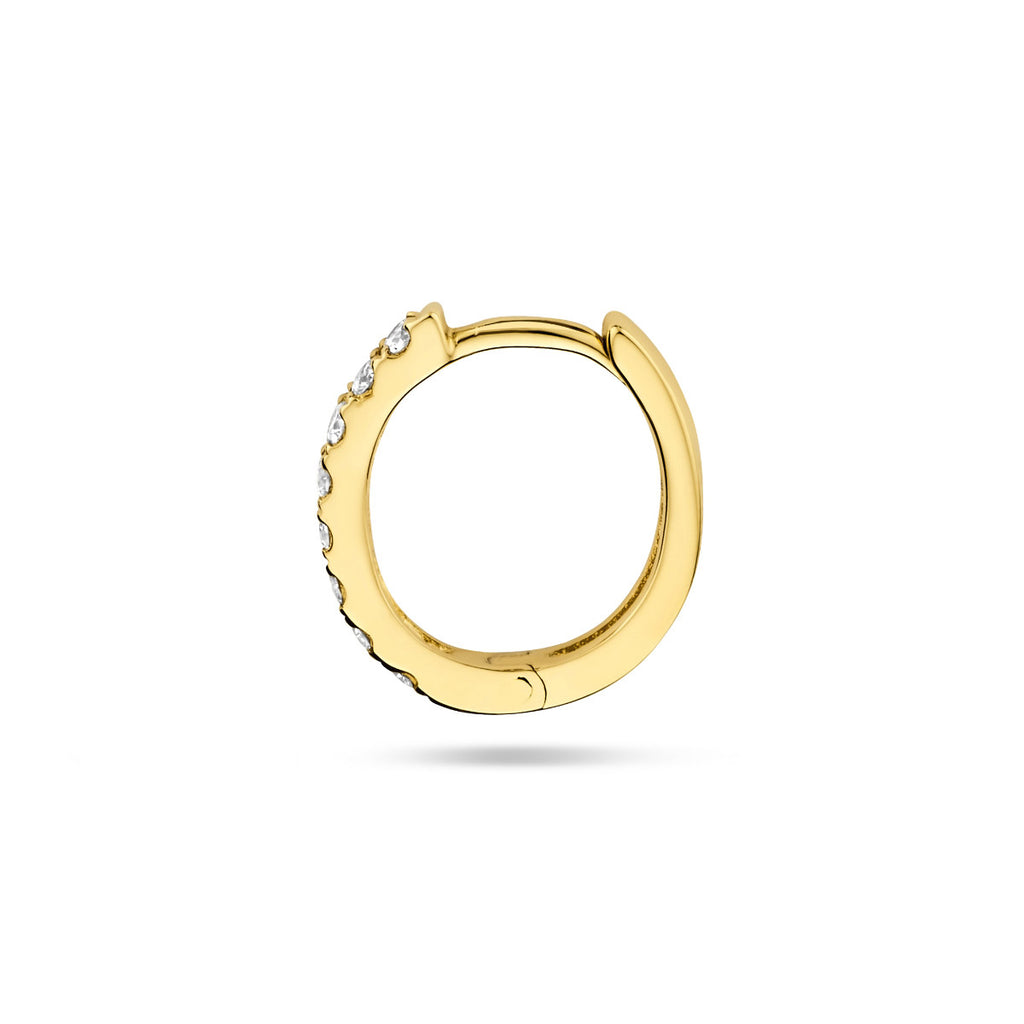 klapoorring diamant 0.075ct g si per stuk 14K geelgoud
