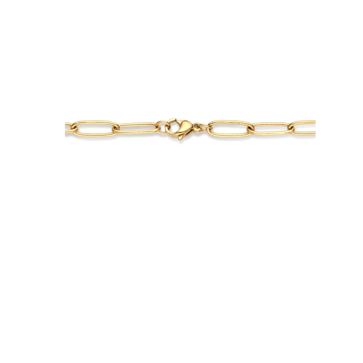 collier paperclip synth. parel 4,3 mm 45 cm ion plating edelstaal