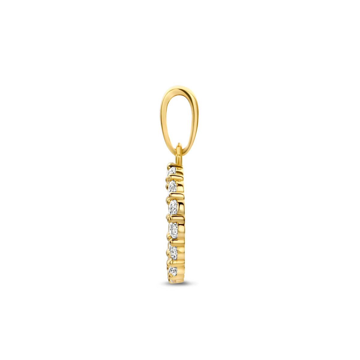 9k hanger rondje zirkonia 9K geel