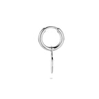 Ohrring einzeln 13 mm Silber rhodiniert