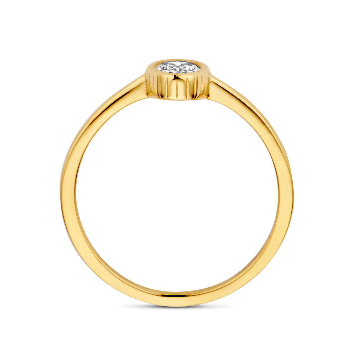 ring zirkonia 14K geelgoud