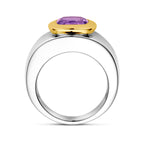 ring amethist goud met zilver