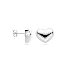 Ohrstecker Herz 13 mm Silber rhodiniert
