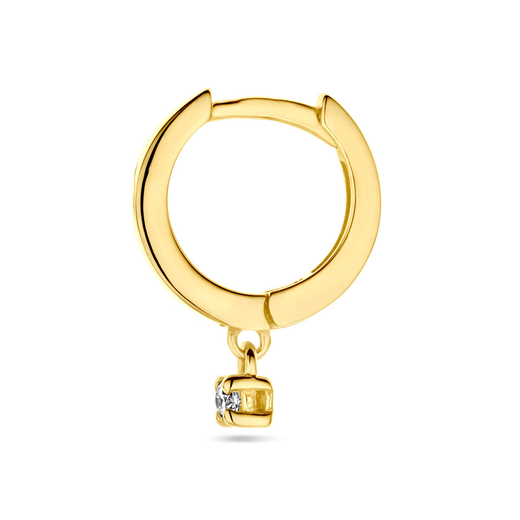 Creole Diamant 0,03ct H SI pro Stück 16 mm 14K Gelbgold