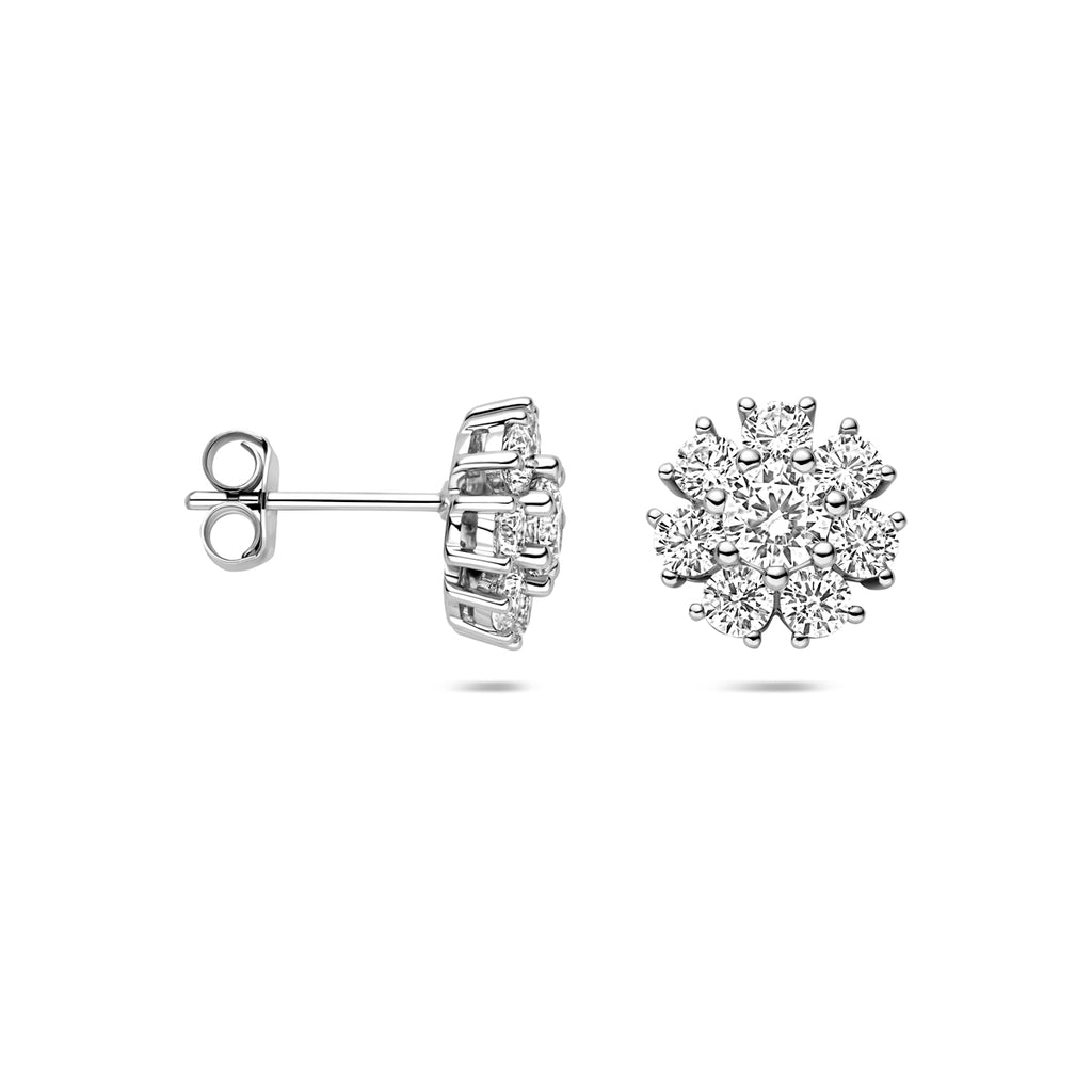 Ohrstecker Zirkonia 10,5 mm Silber rhodiniert