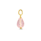 hanger roze kwarts 15 mm 14K geelgoud
