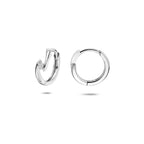 klapoorringen zirkonia 12 mm zilver gerhodineerd