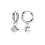 klapoorringen zirkonia 25 mm zilver gerhodineerd
